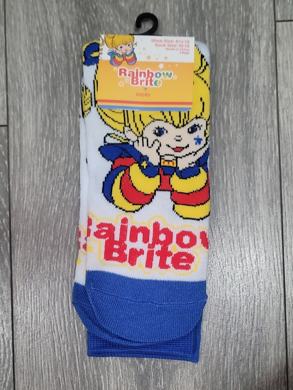 Rainbow Brite White Yellow and Red Character Causal Crew Socks